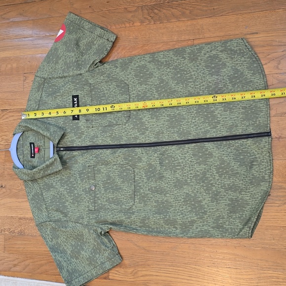 AIRWALK BRAND MENS UTILITY WOVEN FRONT ZIP GREEN CAMO SHIRT SIZE MEDIUM - Picture 12 of 16